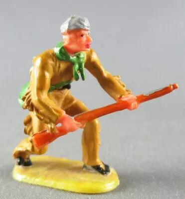 Elastolin - 40mm - Trappers - Footed advancing with rifle (r�f 6982-4)