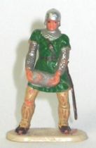 Elastolin - 40mm Historex - Middle age - Trooper footed catapulte servant with stone (green) (ref 8836 4)