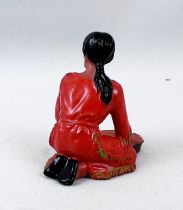 Elastolin - Indians - Footed squaw kneeling making food (ref 6832)