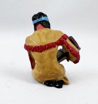 Elastolin - Indians - Footed squaw seated with baby (ocre dress (ref 6833)