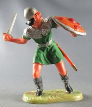 Elastolin - Middle age - Footed defending sword on back (green) (ref 8837)