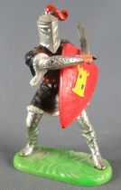 Elastolin - Moyen-âge - Piéton Chevalier en armure combattant épée (réf 8804)