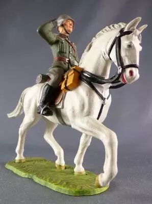 Elastolin - WW2 - Allemands - Cavalier Officier Saluant (R�f 10105)