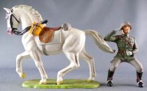 Elastolin - WW2 - Germans - Mounted Officer Saluting (ref 10105)