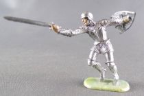 Elastolin 40mm - XV / XVIII Ccentury - Ritters Footed Attacking with Sword & Shield (ref 8939 4)