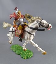 Elastolin Preiser - Romains - Cavalier épée main droite jupe jaune cheval blanc (réf 8457)