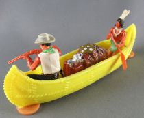 Elastolin Swoppet - Cow-boys & Indians - Canoe (yellow)