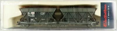 Electrotren 0904K Ho Sncf Wagon Tr�mie Double EDF 2x2 Essieux Gris 23 87 653 1 066-5 Epoque IV Neuf Boite