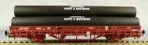 Electrotren 1656K Ho Sncf Flat Wagon Low-Sided 2 Axles Type Ks Loading Tubes Pont &agrave; Mousson Aera V Mint in Box