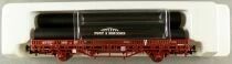 Electrotren 1656K Ho Sncf Wagon Plat Bord Bas 2 Essieux Type Ks Chargement Tubes Pont &agrave; Mousson Epoque V Neuf Boite