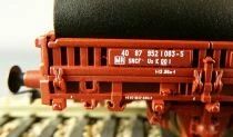 Electrotren 1656K Ho Sncf Wagon Plat Bord Bas 2 Essieux Type Ks Chargement Tubes Pont &agrave; Mousson Epoque V Neuf Boite