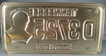 Elvis Presley - Américan Car Number Plate - Tennessee D 3725 King\'s State