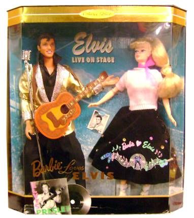 Barbie Loves Elvis Barbie & Ken Dolls Gift Set Elvis Presley Live On Stage NEW