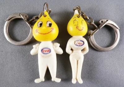 Esso Porte Cl� Couple Mr Mme Goutte d\' huile Drop Boy Drop Girl