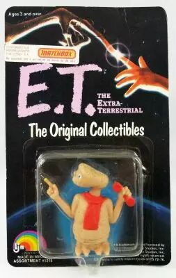 E.T. - LJN 1982 - Figurine PVC - E.T. avec �charpe et t�l�phone (sous blister)