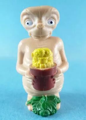 E.T. - LJN 1982 - Figurine PVC - E.T. avec Fleurs (Pot Marron)