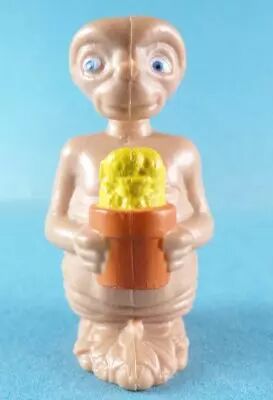 E.T. - LJN 1982 - Figurine PVC - E.T. avec Fleurs (Pot Orange)