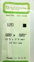 Evergreen Scale Models 120 Stripstyr&egrave;ne 10 Baguettes Plastique Epaisseur 0.5mm Largeur 0.5mm Longueur 350mm Neuves