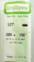 Evergreen Scale Models 127 Stripstyr&egrave;ne 10 Baguettes Plastique Epaisseur 0.5mm Largeur 4mm Longueur 350mm