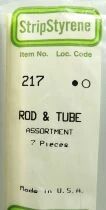 Evergreen Scale Models 217 Stripstyr&egrave;ne Assortiment de 7 Tiges et Tubes Longueur 350mm
