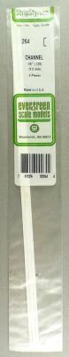 Evergreen Scale Models 264 Stripstyr�ne 4 Profil� en U Plastique Largeur 3.2mm Longueur 350mm