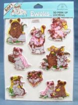 Ewoks 1983 - Planche Autocollants 3-D (Drawing Board Greeting Cards Inc)