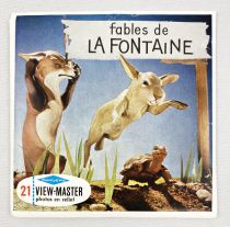 Fables de La Fontaine - View-Master (Sawyer\'s Inc.) - Pochette de 3 disques (21 images stéréo) et Livret