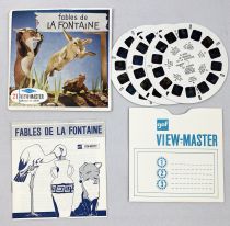 Fables de La Fontaine - View-Master (Sawyer\'s Inc.) - Pochette de 3 disques (21 images stéréo) et Livret