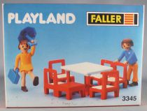 Faller Playland 3345 2 Figurines Articulée Table Chaises Neuf Boite Autoland E-Train Playtrain