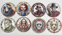 Famous Movie Monsters - Lot de 8 Sous Bocks (Design Vitraux)