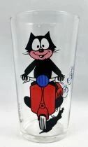 Felix le Chat - Verre &agrave; moutarde 1965 - Felix &agrave; scooter