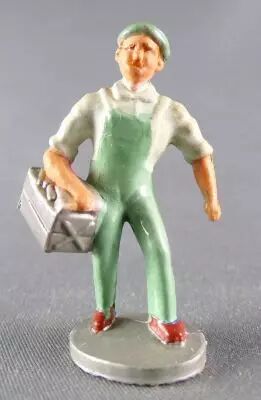 Figurine Plastique 40 mm - Garagiste Cheminot avec Caisse � Outils