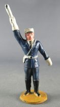 Figurine Plastique 48 mm - Agent Circulation Bâton Bras Droit Levé Police Policier TdF 1