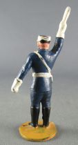 Figurine Plastique 48 mm - Agent Circulation Bâton Bras Droit Levé Police Policier TdF 1