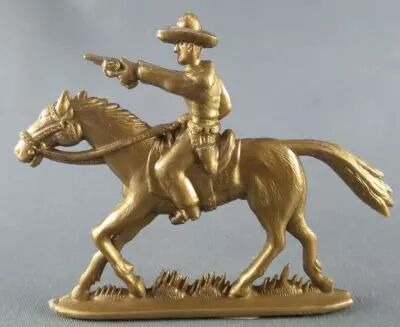Figurine Publicitaire Caf� Mexciq - La Conqu�te de l\'Ouest - Cavalier Cow-boy tireur pistolet