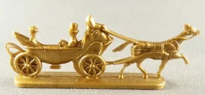 Figurine Publicitaire Chocolat L. Moreuil La locomotion � travers les �ges Landeau 1830 (dor�)