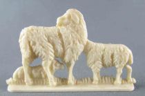 Figurine Publicitaire Heudebert - Crèche de Noel - N°8 Groupe de 3 Moutons