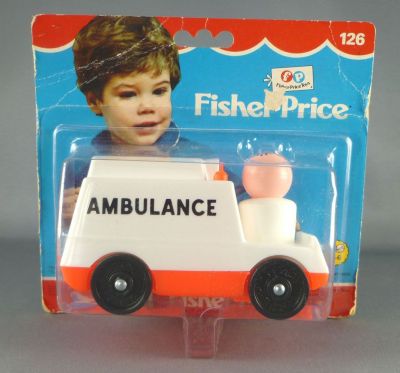 Fisher Price Little People Ambulance driver nurse Cheryl Rescue bandage girl Toy 