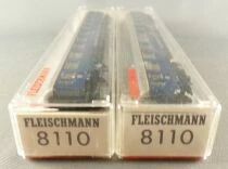 Fleischmann 8110 N Scale DB 2 x Coach Av&uuml;mz 111 61 80 19-70 008-6 Blue Mint in Box