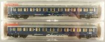 Fleischmann 8110 N Scale DB 2 x Sleeping Car 2nd Cl Touropa Bct&uuml;m 256 51 80 50-80 544-2 Blue Mint in Box