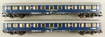 Fleischmann 8110 N Scale DB 2 x Sleeping Car 2nd Cl Touropa Bct&uuml;m 256 51 80 50-80 544-2 Blue Mint in Box