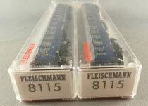 Fleischmann 8110 N Scale DB 2 x Sleeping Car 2nd Cl Touropa Bct&uuml;m 256 51 80 50-80 544-2 Blue Mint in Box