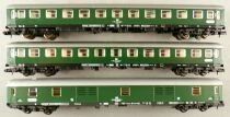 Fleischmann 8111 x 2 8100 N Scale DB 3 x Coach Green Livery Area IV Mint in Box