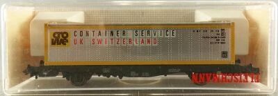 Fleischmann 8241 N Scale Db Container ́Service Uk Switzerland Wagon 2 Axles Lbs (BTmms) 21 80 411 7 882-1 Mint in Box