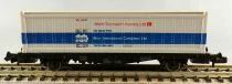 Fleischmann 8242 Ech N Db Wagon Plat Porte Conteneur World Transport Agency Ltd 2 Essieux Lbs (BTmms) 21 80 411 7 882-1 Neuf Boi