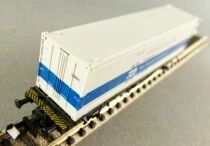 Fleischmann 8242 N Scale Db Container ́World Transport Agency Ltd Wagon 2 Axles Lbs (BTmms) 21 80 411 7 882-1 Mint in Box