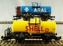 Fleischmann 825430 Ho Db Shell + Aral Tank Wagons 2 Axles Era III Mint in Box