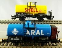 Fleischmann 825430 Ho Db Wagon Citerne 2 Essieux Shell + Aral Epoque III Neuf Boite