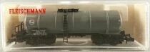 Fleischmann 8480 Ech N Db Wagon Citerne &agrave; Plateforme Eva Bogies 21 80 077 4 374-5 [P] Gris Neuf Boite