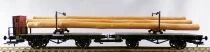 Fleischmann Ho Db Double Wagon 2 Axles with Breaksman\'s Cab Log Transport Vg no Box